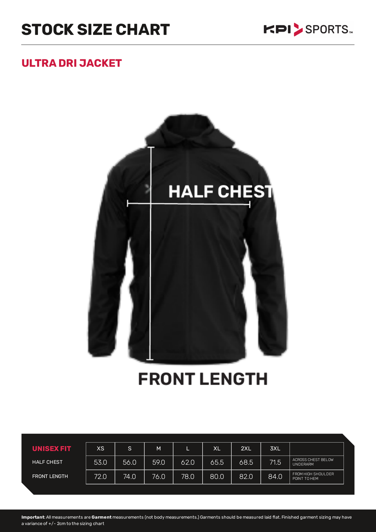 Stock - Ultra Dri Jacket